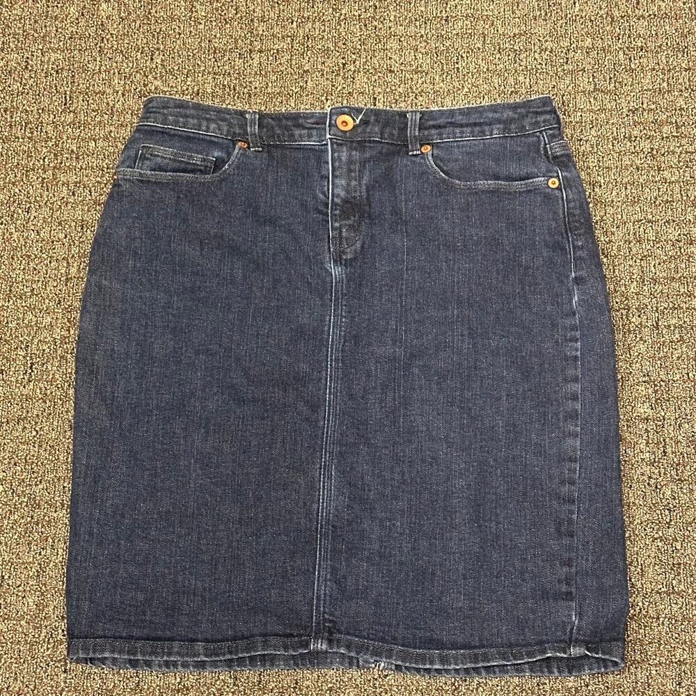 Lands‎ End Skirt Womens Size 8 Dark Blue Denim Y2K